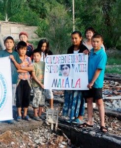 kyrgyzs stand with Malala