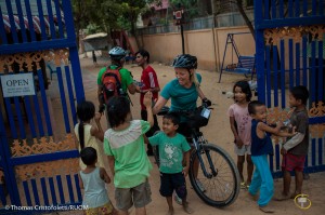 04/04/2013 - Siem Reap (Cambodia). A group of tourists from Norway visits Acodo, one of the largest and most visited orphanage in Siem Reap. Many of these organizations have a "open door volunteer policies" that may unwittingly expose children to predators. © Thomas Cristofoletti 2013