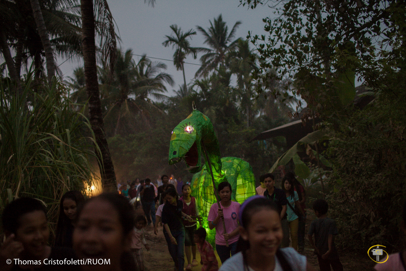 05/04/2013 - Siem Reap (Cambodia). Grace House Community Center organized a  "Puppet parade" through the surrounding villages to celebrate the Khmer New Year. The center is part of a network of trusted organizations dedicated to help kids and their families. © Thomas Cristofoletti 2013