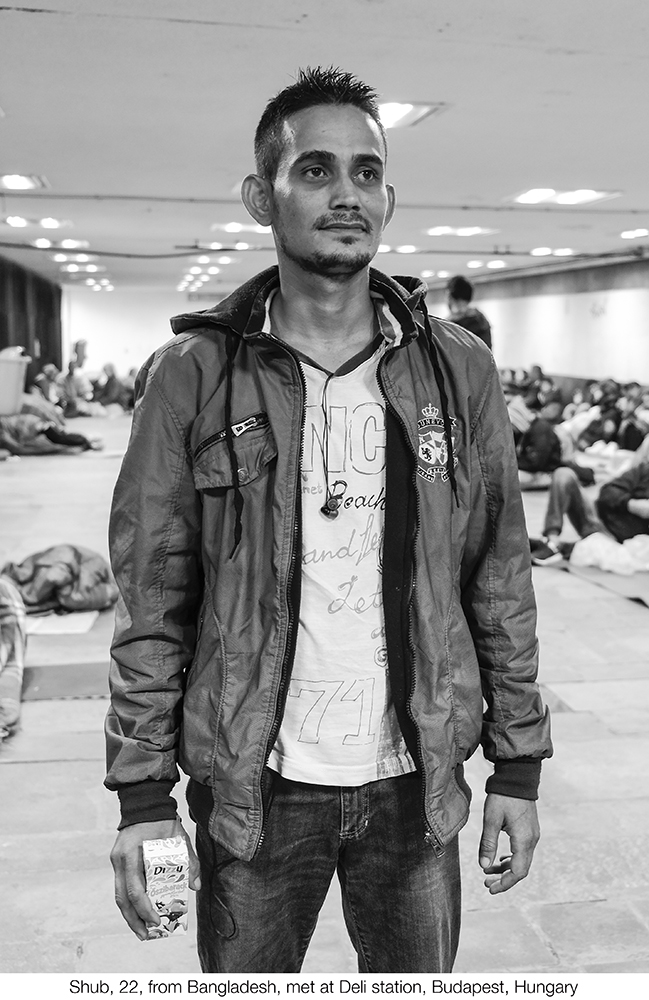 Bangladesh refugee at Deli station, Budapest