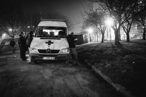 Bruxelles, 21 February 2018 The Maximiliaanpark in Brussels is  a new stop for refugees wanting to get to the UK after the dismantling of the Calais camp in France (aka The Jungle). Every night, volunteers bring hot drinks and food to them. Weeks ago, at the start of the coldest season, a group of volunteer started offering night shelter in their apartments.  They go to the park, they pick some of them and drive them to warm shelters for the night.